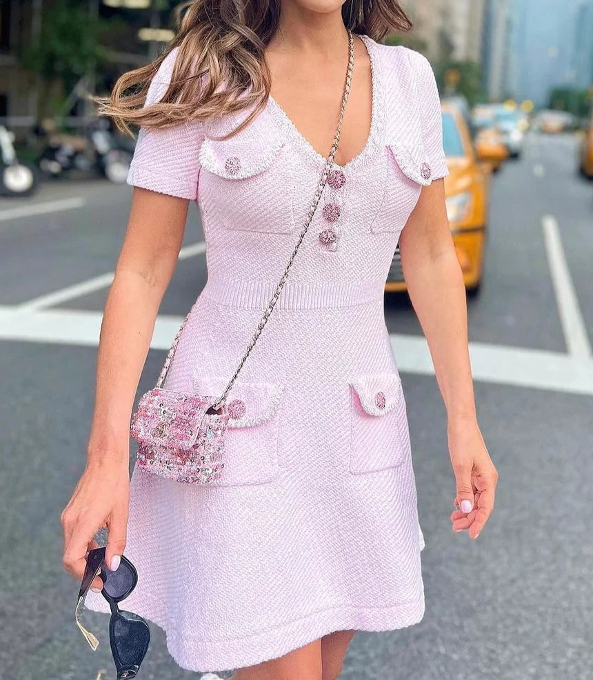 Corinne Embroidered Mini Dress