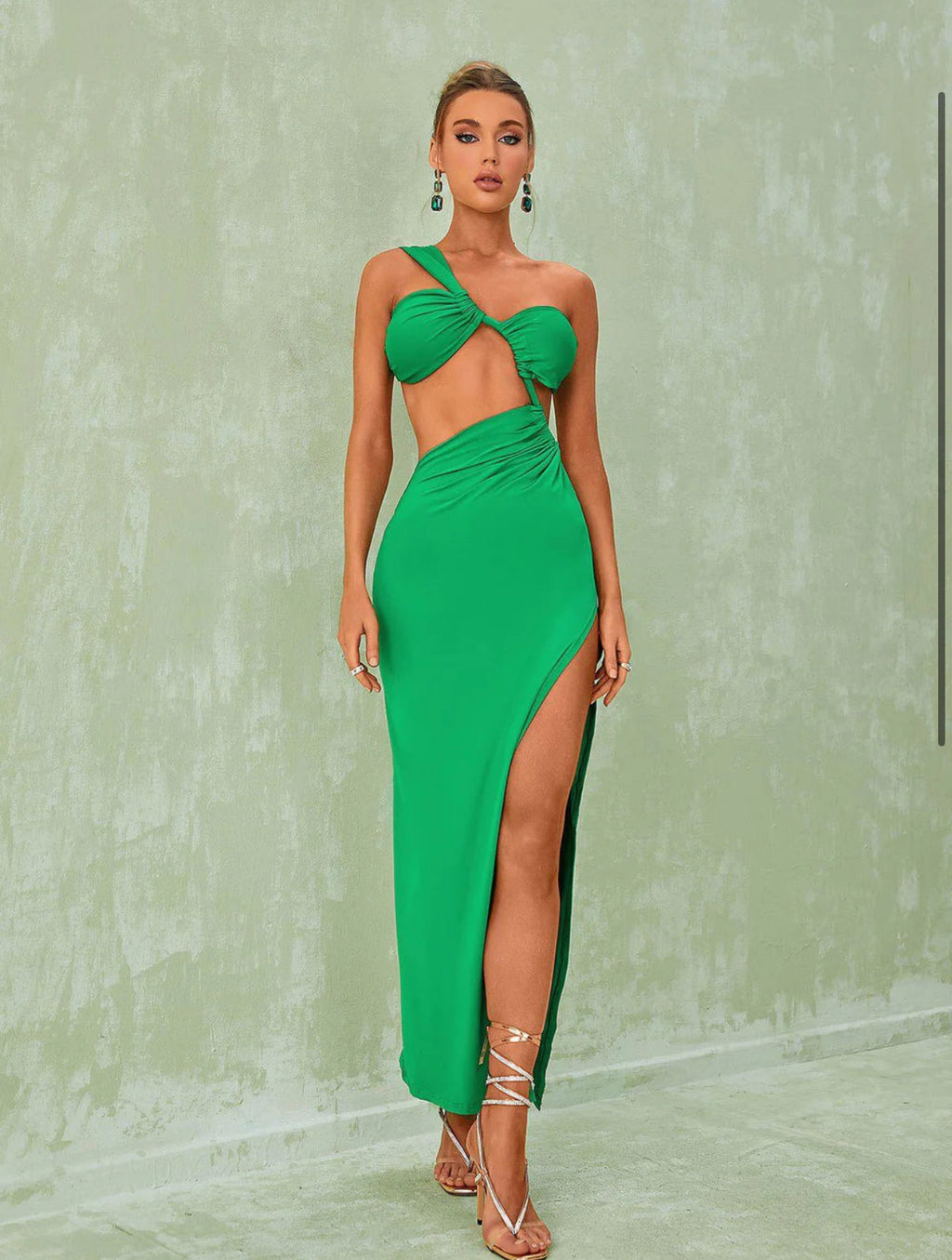 NEXT DAY DELIVERY UMOJA One Shoulder Cut Out Maxci Bodycon Dress