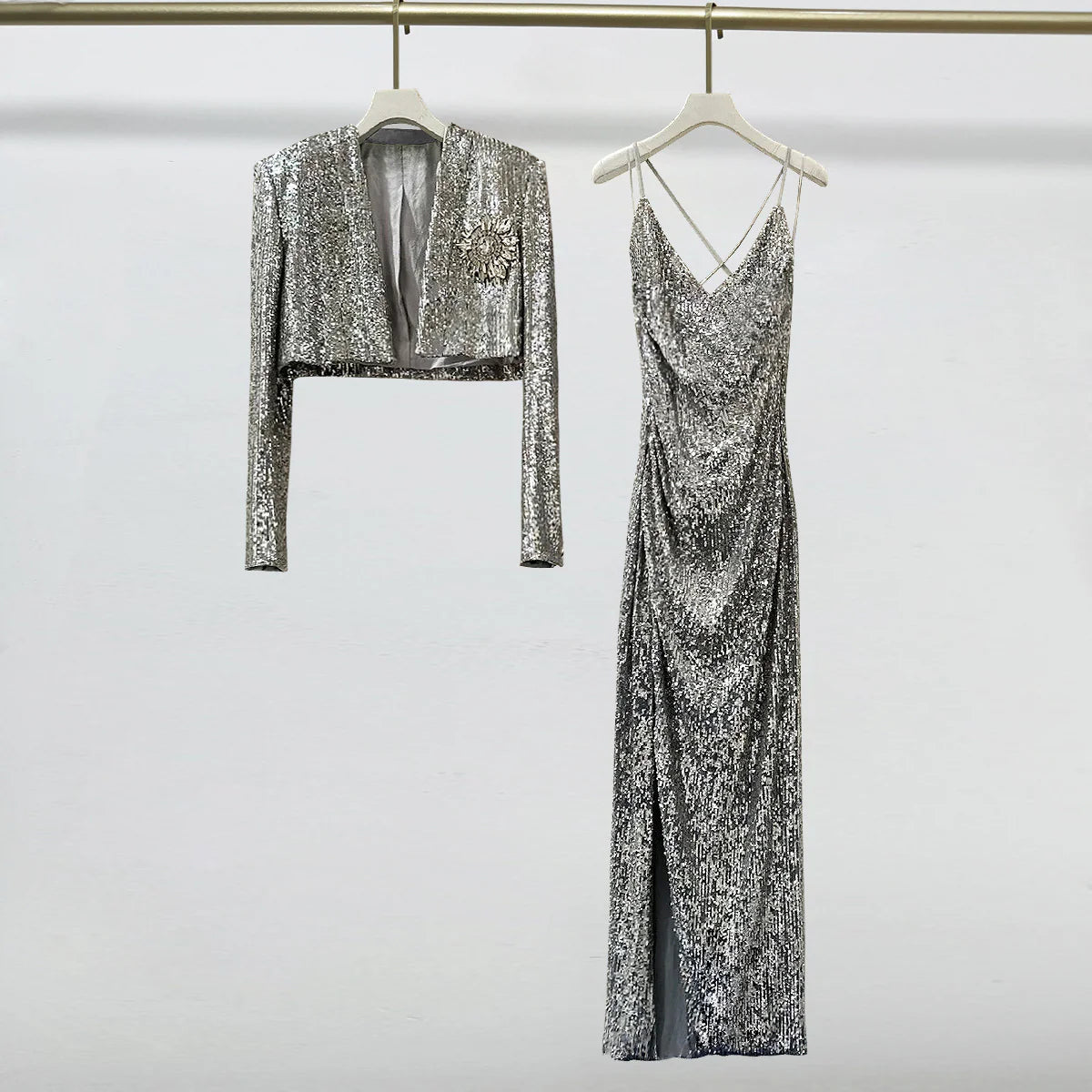 NEXT DAY DELIVERY LEYLAH Sequins Dress with Jacket