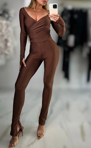 NEXT DAY DELIVERY FORISHA Long Sleeve Shinning Bodycon Set