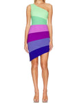 NEXT DAY DELIVERY JAMIE One Shoulder Multicolor Bandage Dress