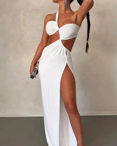 One Shoulder Cut Out Maxi Bodycon Dress