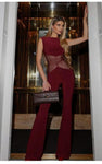SALE WINE TRANSPARENT JUMPSUIT
