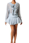 ABBE Flowers Baby Blue Mini Skirt Set