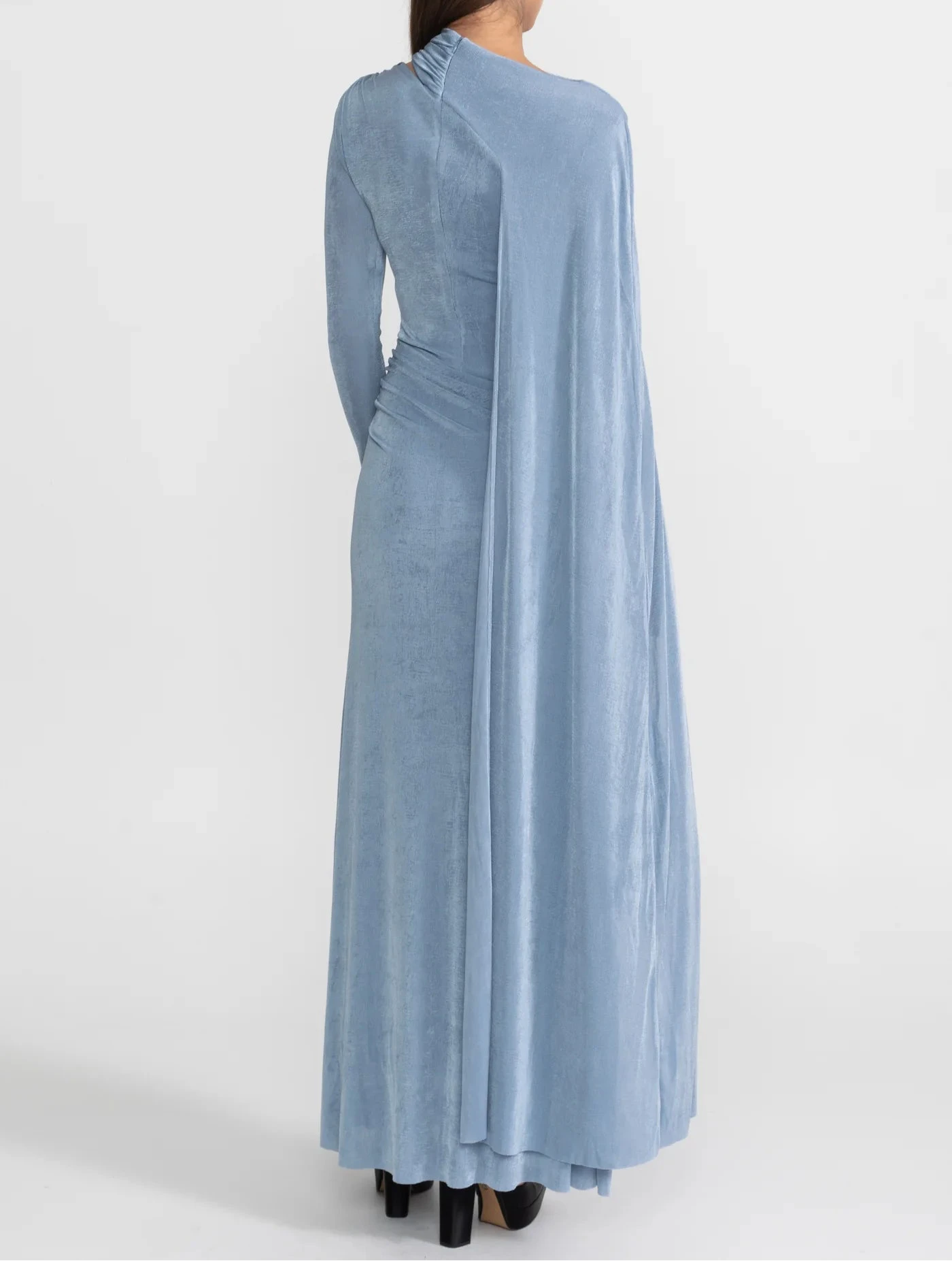ADELET DRAPED  ASYMMETRIC CUTOUT MAXI DRESS