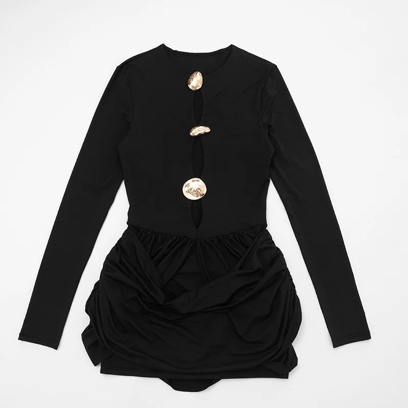 AFRA Long Sleeve Cut Out Mini Bodycon Dress