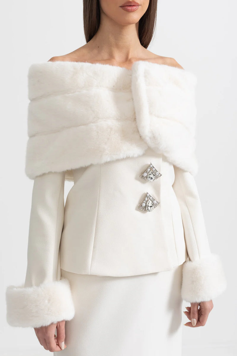 ALUHE Fur Crystals Midi Bodycon Set – PinkApple Dresses