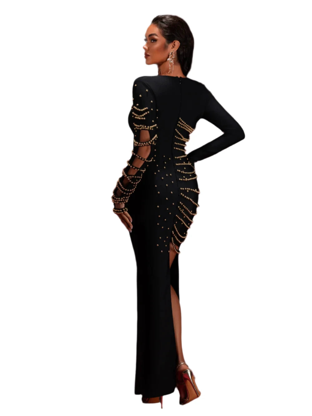 ALVE Gold Beadwork Luxury Bandage Maxi Gown L ALVE Gold Beadwork Luxury Bandage Maxi Gown L