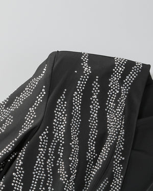 AMELIA Mini Crystals Sexy Bodycon Jumpsuit