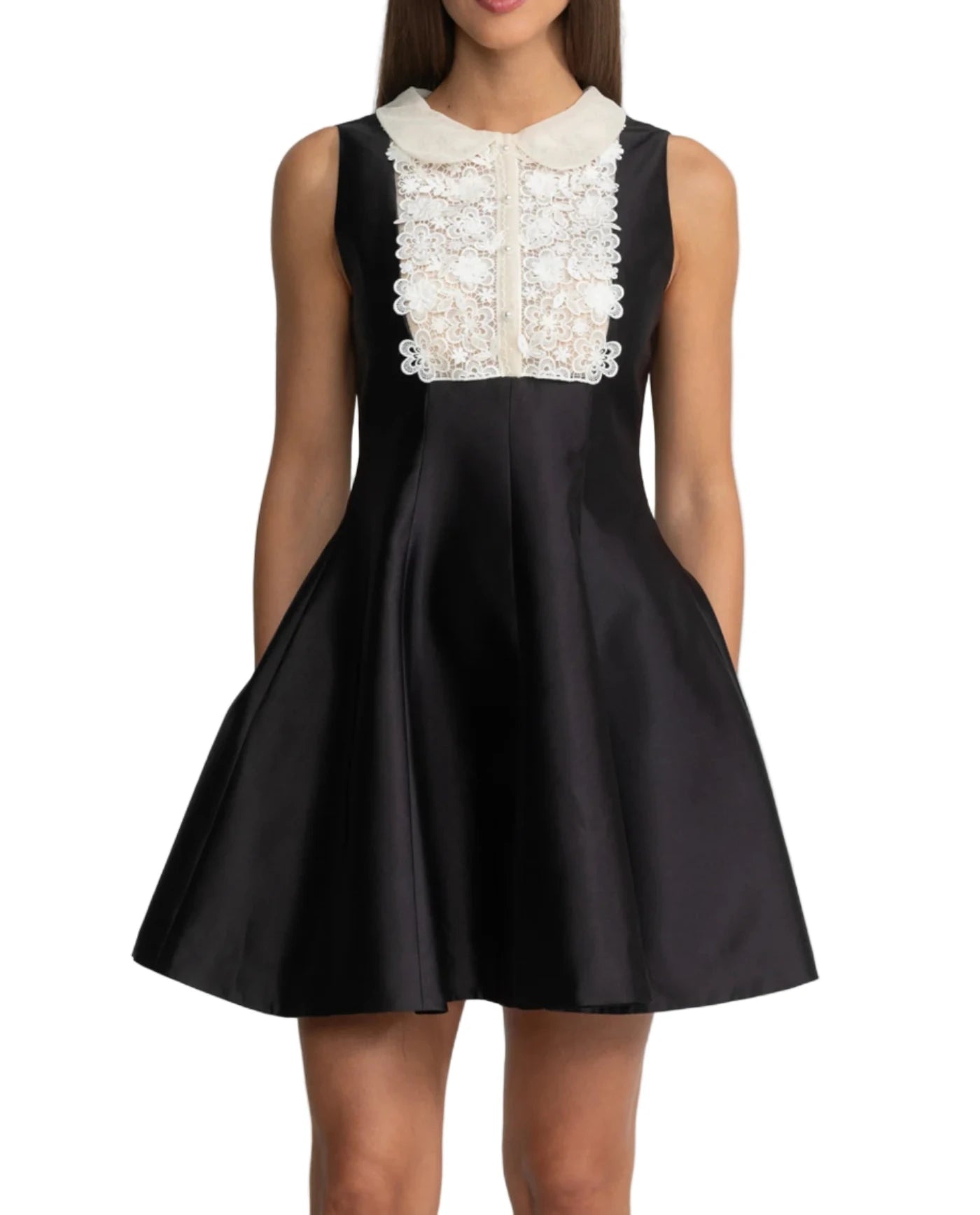 AZRA Satin Lace Mini Bodycon Dress