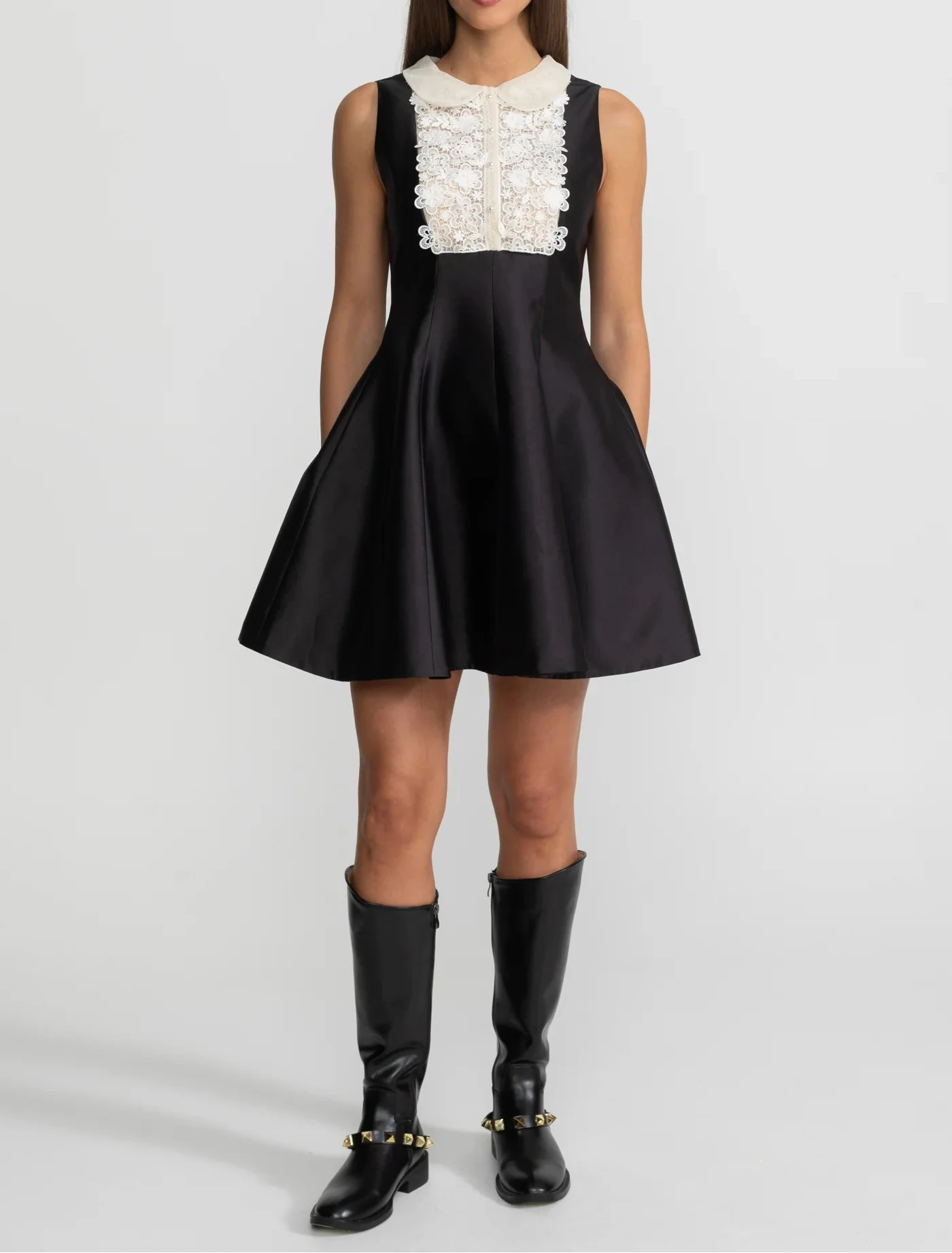 AZRA Satin Lace Mini Bodycon Dress