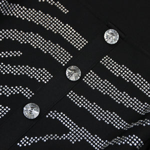 AZRIEL Long Sleeve Crystals Bandage Dress