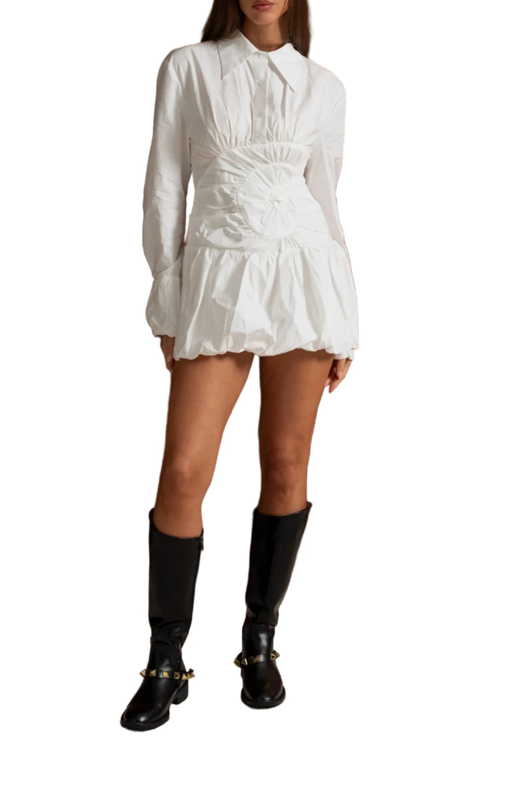 BAHAR Corset Mini Shirt Bodycon Dress