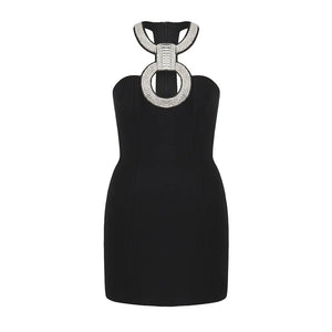 NEXT DAY DELIVERY Rhinestone Black Bandage Dress