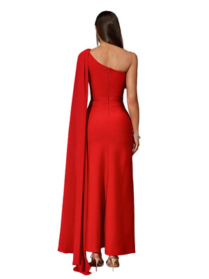 BRIA One Shoulder Crystals Maxi Bandage Dress