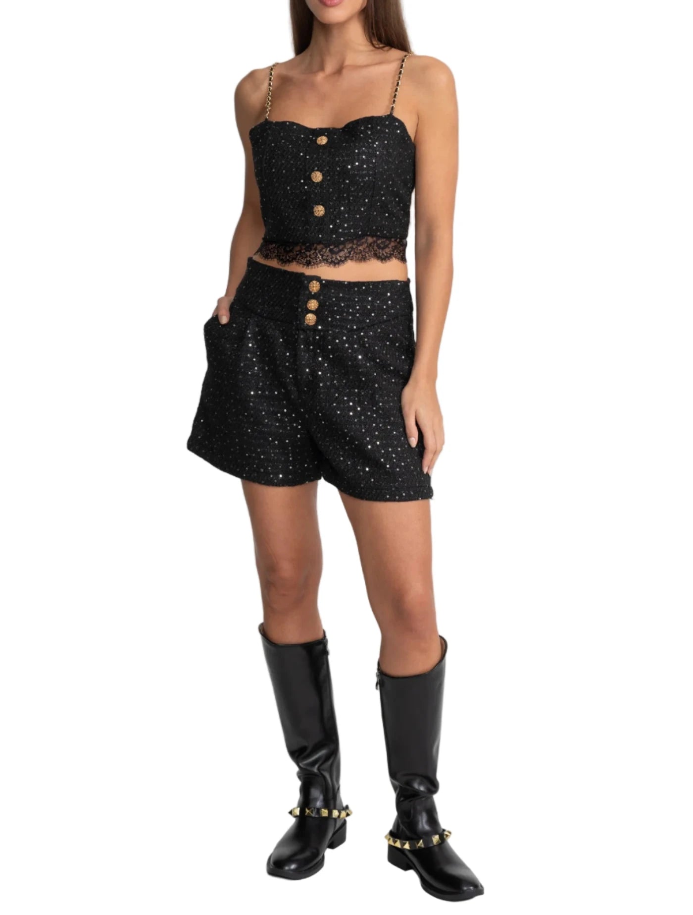 CAMILLE EMBELLISHED 3 PIECES BODYCON SET