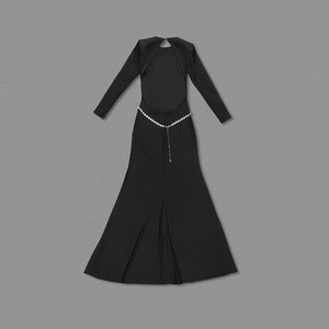 CANDY Long Sleeve Open Back Maxi Bodycon Dress