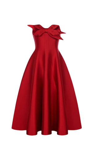 NEXT DAY DELIVERY CHARITIN FLARED SEMI-HEART NECK MIDI BODYCON DRESS