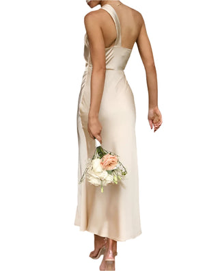 CLEA Satin One Shoulder Bodycon Dress