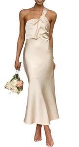 CLEA Satin One Shoulder Bodycon Dress