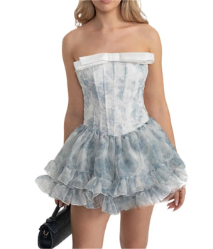 COLETTE Corset Mini Flower Mini Dress