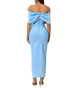 DIANA Off Shoulder Bow Maxi Bandage Dress