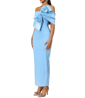 DIANA Off Shoulder Bow Maxi Bandage Dress