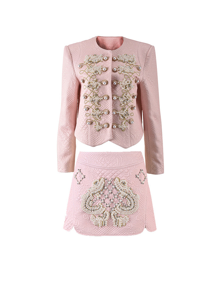DORES Pearls Embroidery Bodycon Set