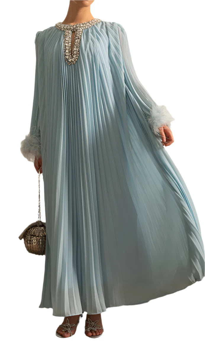 HIRA Feathers Maxi Dress