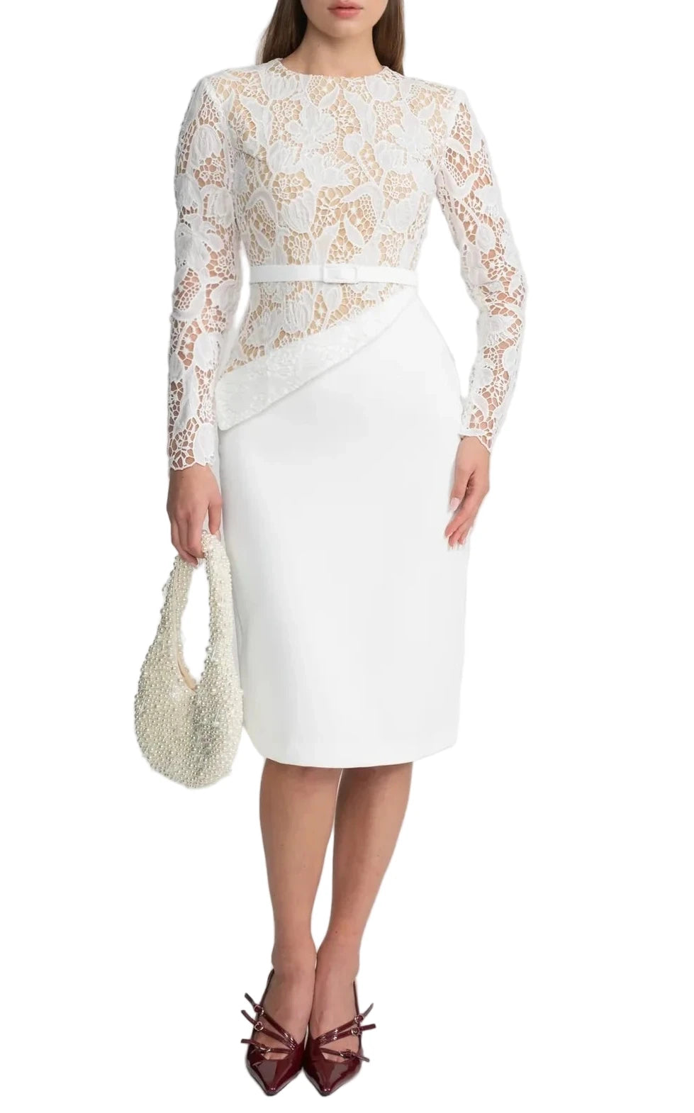 ELA SHEER LACE MINI BODYCON DRESS