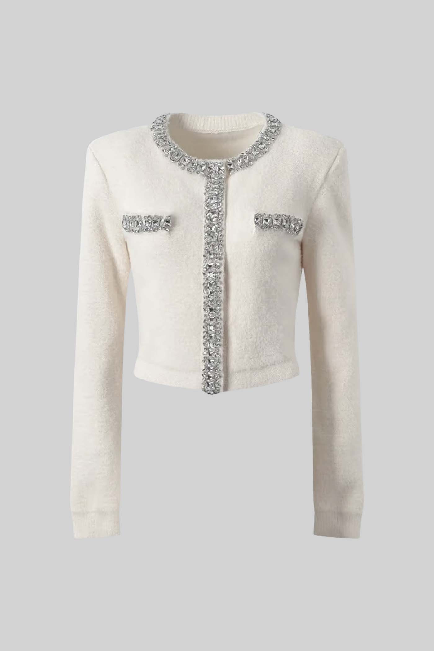 EMILIA SOFT  LONG SLEEVES WITH  SPARKLING EMBELLISHMENTS MINI BODYCON SET