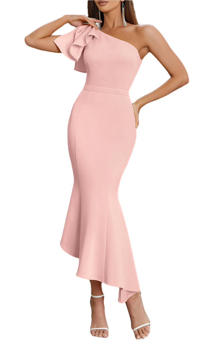 EUKENE One Shoulder Bodycon Maxi Dress
