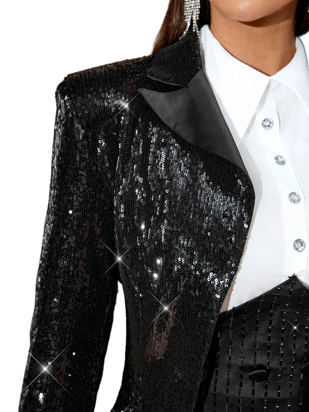EVE Sequins Shirt Dress Bodycon Set