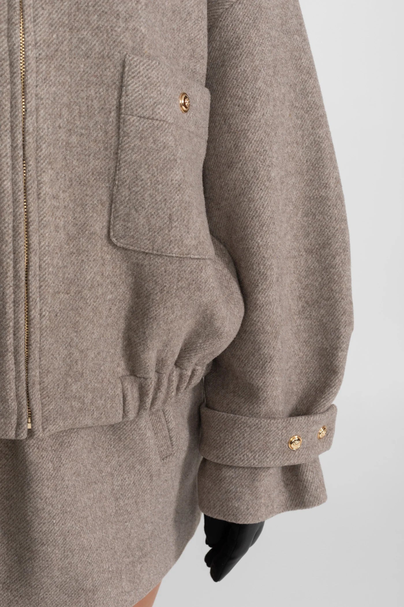 FATMA WOOL BOMBER JACKET AND MINI SKIRT BODYCON SET