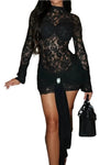 FELICIANA Sexy Lace Transparent Mini Bodycob Dress