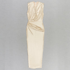 HEM Gold Metallic Midi Dress