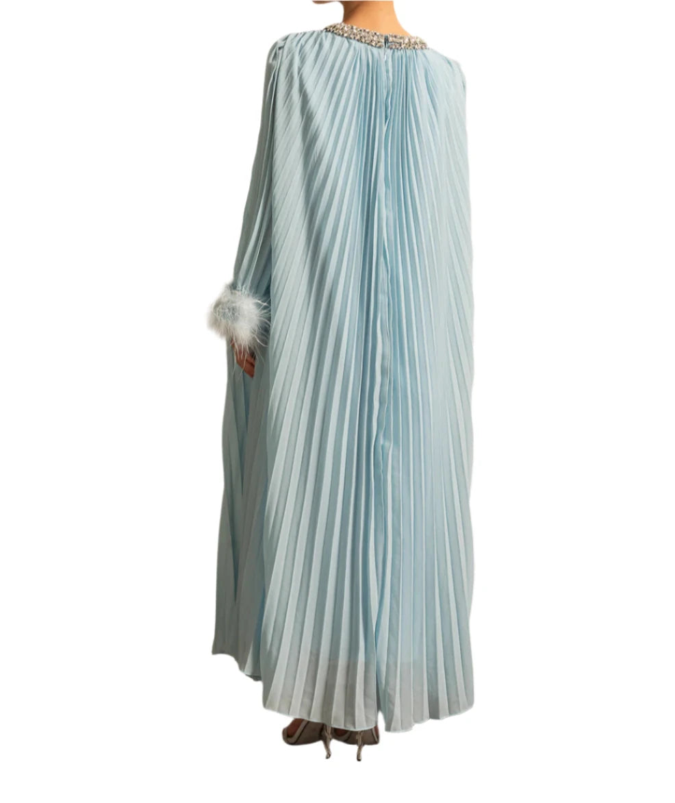 HIRA Feathers Maxi Dress