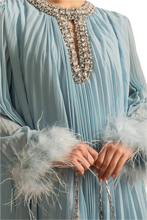 HIRA Feathers Maxi Dress