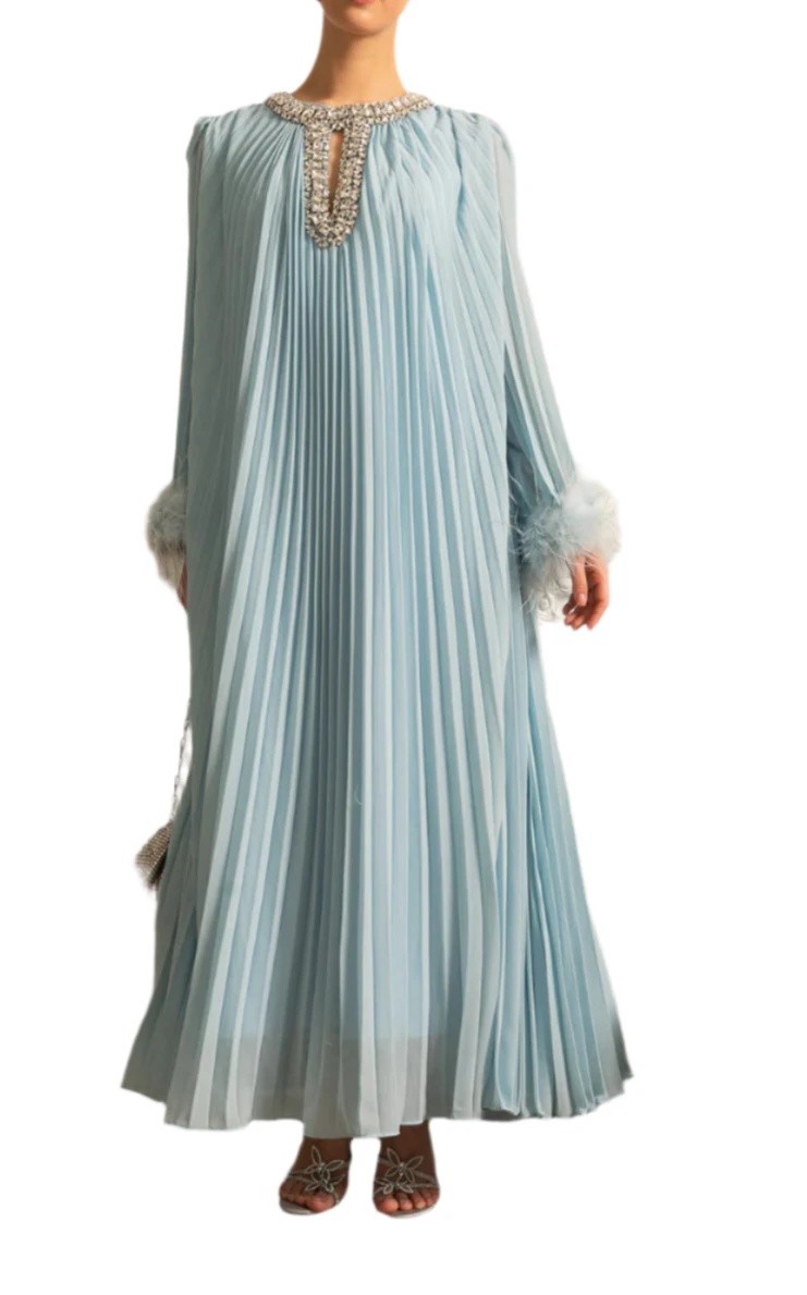 HIRA Feathers Maxi Dress