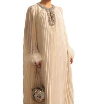HIRA Feathers Maxi Dress