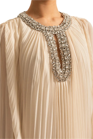 HIRA Feathers Maxi Dress