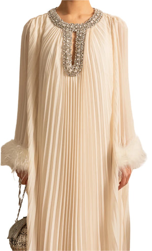 HIRA Feathers Maxi Dress