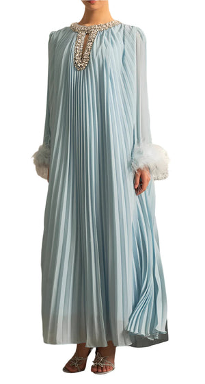NEXT DAY DELIVERY HIRA Feathers Maxi Dress