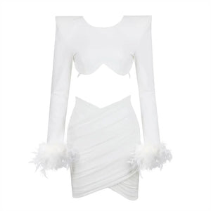 NEXT DAY DELIVERY ANGEL Long Sleeve Crop Top Bandage Set