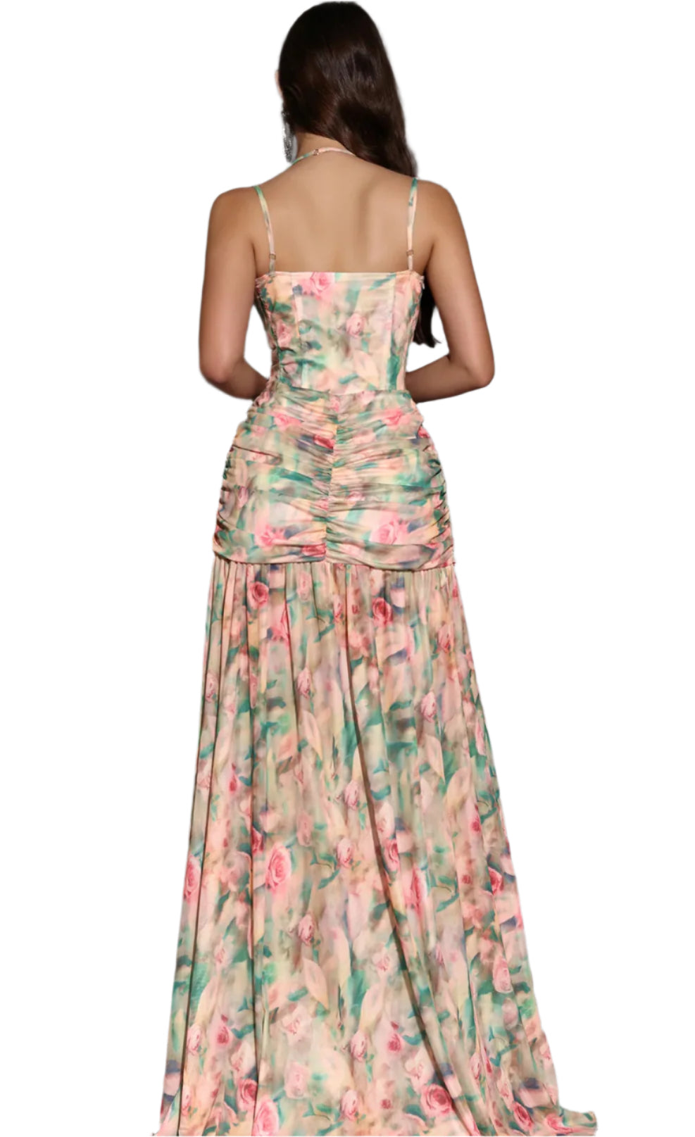 TRACY Sexy Corset Flowers Maxi Dress