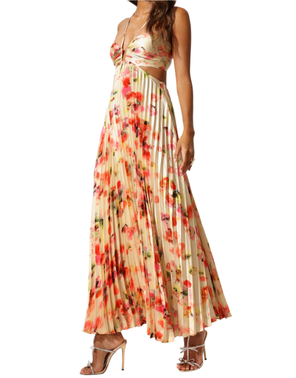 VENUS Cut Out Flowers Maxi Dress