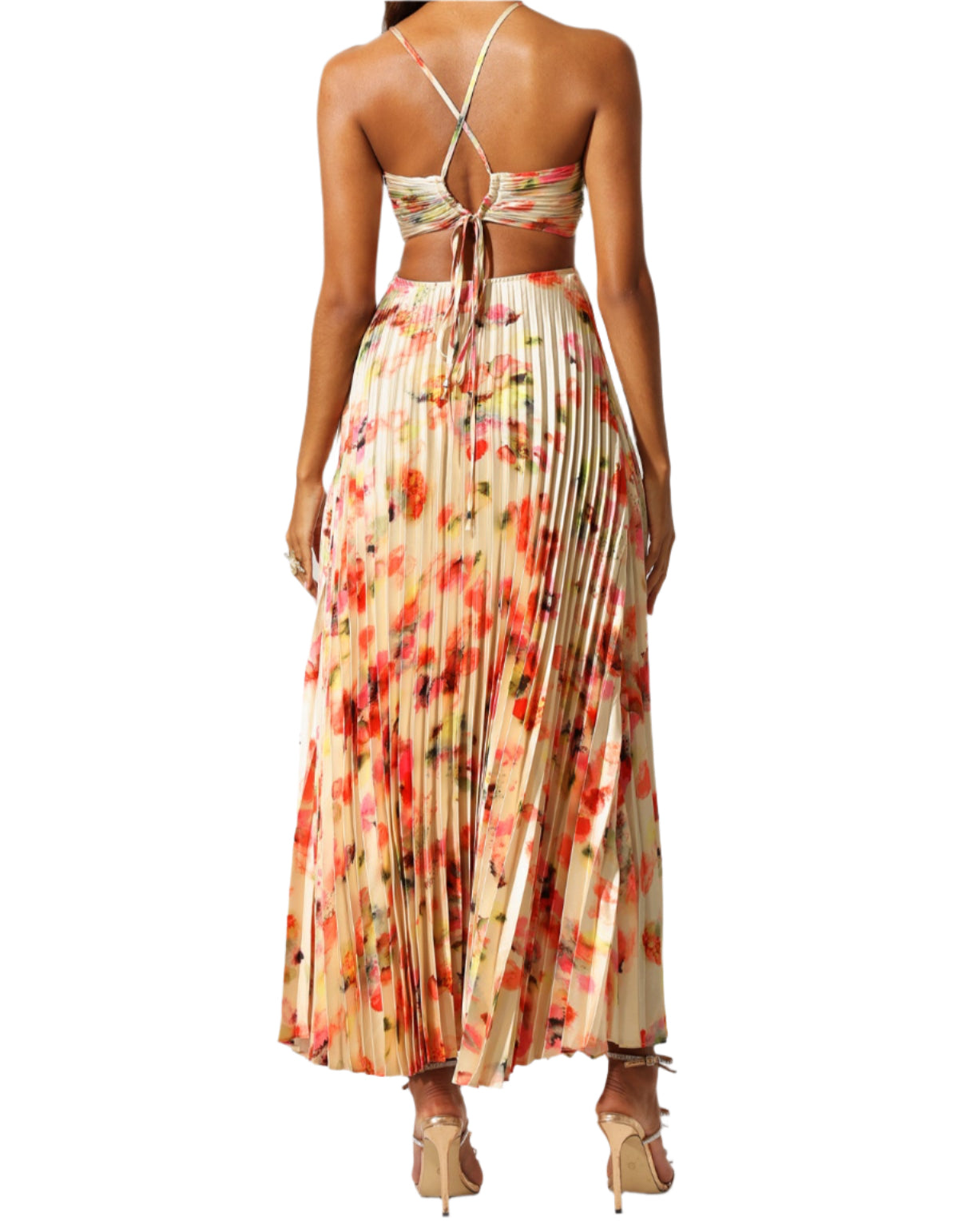 VENUS Cut Out Flowers Maxi Dress
