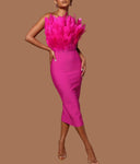 NEXT DAY DELIVERY ELVIS Feathers Bandage Dress
