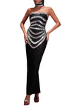 OLGA Crystal-Embellished Bandage Gown With Collar