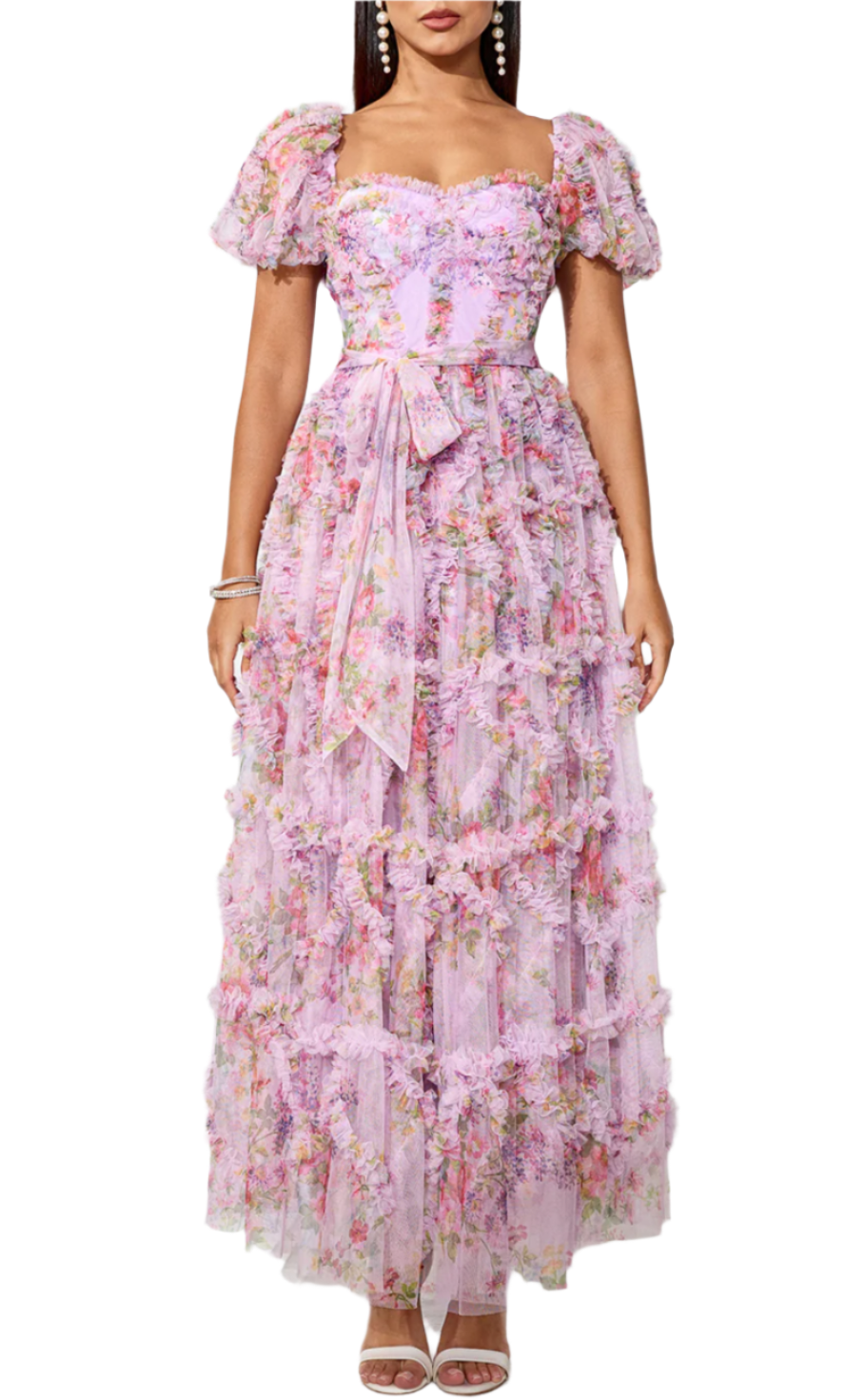 ACALIA Puff Sleeve Floral Fairy Dress